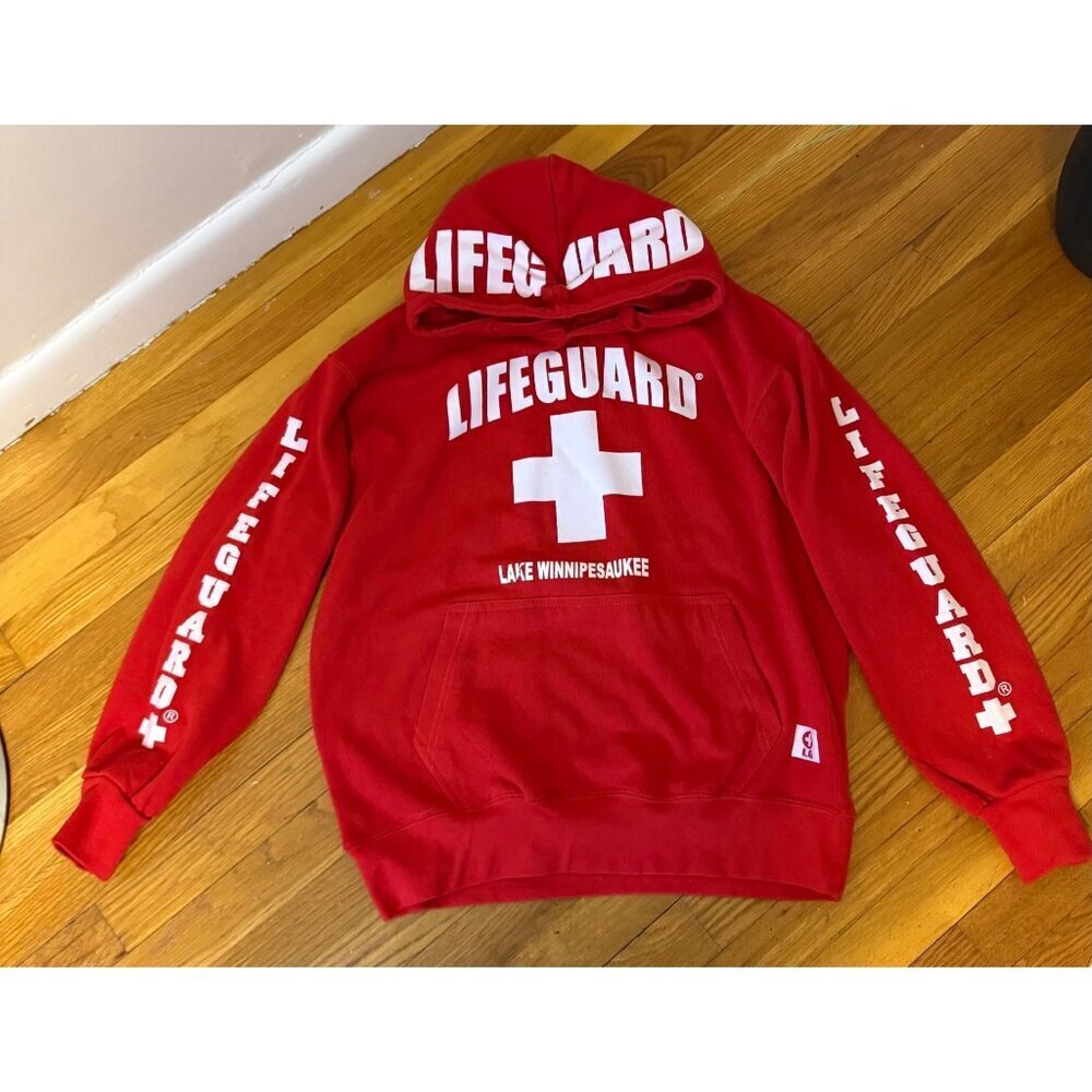 Lifeguard Hoodie Lake Winnipesaukee Red Medium Official Licensed Mens Medium